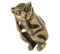 UTHCLO Vintage Mini Brass Animal Statue Monkey Ornament Indoor Desktop Decor Figurine with Stable Base Retro Style Tiny Monkey Sculpture for Living Bedroom Dining Decoration Delicate Idea