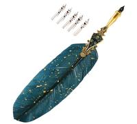 UTHCLO Vintage Quill Pen Set Retro Calligraphy Dip Pen with Ink Absorbing Nib for Writing Practice and Essays Sturdy Wear Resistant Material Decorative for Beginners and Artists
