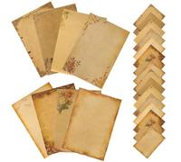 UTHCLO Vintage Style Letter Writing Paper Assorted Colour Thick Kraft Paper with Smooth Writing Surface for Letters and Sorting Notes, for Friends Who to Write, 24 Sheets