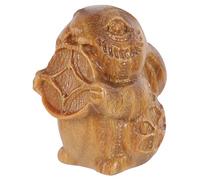 UTHCLO Vintage Style Wooden Bunny Pendant Charm Miniature Carved Rabbit Ornament with Hanging Handcrafted Green Sandalwood Keychain Accessory Delicate Animal Decoration for Jewelry Making