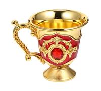 UTHCLO Vintage Zinc Alloy Drinking Cup European Style Creative Beverage Cup Red-Gold Metal Home Decor for Bar and Restaurant Use