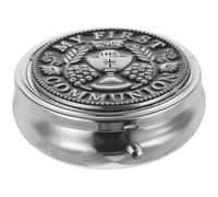 UTHCLO Vintage Zinc Alloy Holy Communion Jewelry Storage Box with Exquisite Appearance, Protecting Rings and Rosary Necklace, Easy to Carry Decorative Storage Box for Pocket or Backpack