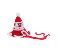 UTHCLO Warm Christmas Dog Cat Hat Cozy Santa Knit Cap with Secure Chin Strap Festive Holiday Photo Prop for Puppies and Cats Pet Costume for Winter Parties and Dress-up