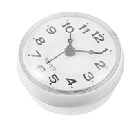 UTHCLO Waterproof White with Clock Suction Bathroom Cup Anti-fog, Wall and Silent Design Pvc Plastic for Suitable Moisture-prone Bathrooms and Kitchen Walls