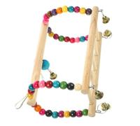 UTHCLO Wear-resistant Household Bird Colorful Wooden Bead Swing Hanging Perch for Parrots and Caged Birds Chew and Climbing for Stress Relief and Play