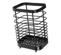 UTHCLO Wear Resistant Iron Kitchen Ware Holder Large Desktop Chopstick and Utensil Organizer Rack for Cutlery Storage Black Stainless Steel Draining Holder for Modern Kitchen