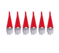 UTHCLO Wine Bottle Covers Set Festive Holiday Table Ornament Made of Nonwoven Fabric Christmas 6pcs Red with Adorable Santa Hat Design for Bar and Restaurant Decoration