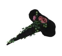 UTHCLO Witch Head Halloween for Circumference 56-58cm Fit Parties Hat Black Velvet Wide Brim Pointed Hat with Unique Floral Vine Design Comfortable Women and Cosplay Events
