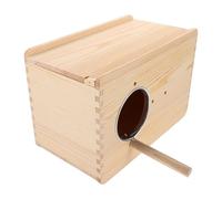 UTHCLO Wood Parakeet Nesting Box Large Horizontal with Observation Window, Solid Wood Breeding House for Cockatiels Budgies Lovebirds, Thickened Parrot Nest Suitable for Indoor Aviaries