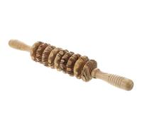 UTHCLO Wooden 9-Roller Manual Back Massager Stick with Patterned Design, Handheld Muscle Roller for Body Relaxation and Abdominal Massage, Portable Fitness and Health-Preserving Tool
