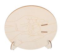 UTHCLO Wooden Baby Commemorative Plaque with Stand Round Engraved Birth Announcement Sign for Hospital Newborn Parties Beige Keepsake