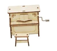 UTHCLO Wooden DIY Musical Box for Scientific Assembly Model with Hand Crank Educational Piano Style Music Box and Tabletop Decoration for Boys