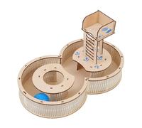 UTHCLO Wooden Hamster Maze Toy Small Animals Labyrinth Play and Rest Platform Natural Wood Tunnel 29X17X16Cm Exercise Hideout for Small Pets