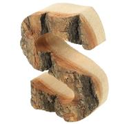 UTHCLO Wooden Letter Sign Rustic Decorative Bark Wood Letter Easy to Maintain Simple Style Educational Use for Theme Party and Hung on The Tree