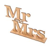 UTHCLO Wooden Mr and Mrs Letter Ornament Lightweight Romantic Wedding Decoration for Valentine's Day Photo Prop Indoor Outdoor Use