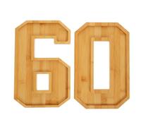 UTHCLO Wooden Number 60 Charcuterie Board Snack Storage Tray 7.7 Inch Multi-Functional Food Platter for 60Th Anniversary Party and Home Serving