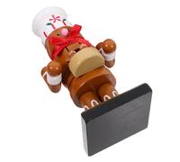 UTHCLO Wooden Nutcracker Chef Gingerbread Man Toy 16cm Christmas Ornaments Xmas Table Decor Hand-painted Unique Home