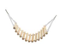 UTHCLO Wooden Reptile Ladder with Hanging Bridge for Cage Climbing, Hamster and Lizard Biting, Natural Pet Habitat Decor for Bearded Dragons and Small Rodents