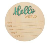 UTHCLO Wooden Round Bulletin Board High Contrast Cards Personalised Birth Announcement Sign