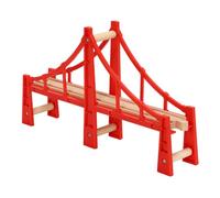 UTHCLO Wooden Train Track Bridge Set Red Raised Railway Compatible with All Brands Quality Construction for Boys