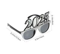 UTHCLO Year Party Eyewear Silver Laser Frame Eye Decoration Photo Prop Material Fun Novelty Glasses for Festival and Graduation Celebrations