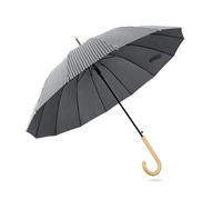 UTHDLM 16-Rib Auto Open Umbrella, PU J-Handle Umbrellas for Rain, Flower-Pattern Appears When Wet, Windproof Classic Stick Umbrella for Women(Navy blue)
