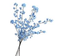 UTHDLM 4Pcs Artificial Cherry Blossom, 44.88" Fake Long Stem Cherry Blossom Faux Flowers for Outdoor/Indoor Use, Suitable for Vase Home Decoration Wedding Party Garden(Blue)