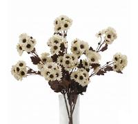UTHDLM 4Pcs Artificial Daisies, Fake Daisy, Autumn Retro Style, 26" Long Stem Fake Silk Flowers for DIY, Vase, Party, Wedding, Anniversary, Home Decor, Garden(Autumn White)