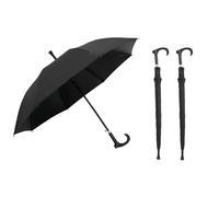 UTHDLM Windproof Walking Cane/Stick Umbrella, 8-Rib Reinforced Frame, Sun & Rain Protection, Anti-Slip, Large Windproof Strong, Men’s & Women’s Mobility Umbrella(Black)