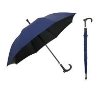 UTHDLM Windproof Walking Cane/Stick Umbrella, 8-Rib Reinforced Frame, Sun & Rain Protection, Anti-Slip, Large Windproof Strong, Men’s & Women’s Mobility Umbrella(Navy Blue)