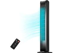 Uthfy Oscillating Tower Fan Without Wings with Remote Control, Black