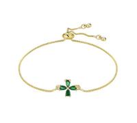 UTHOSMDO Clover Lucky Faith Bracelet for Women, Four leaf Cubic Zirconia Bracelets Cute Bracelets Trendy Jewelry Gifts for Friends and Family, Adjustable, Stainless Steel, no gemstone