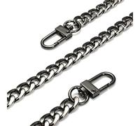 UTHTY 20/40/60/80/100/120cm Metal Purse Chain DIY Chunky Bag Strap Replacement Purse Belt Shoulder Handle Straps for Handbag Luxury Bag Strap Replacement (Color : Gun black, Size : 80cm)