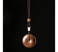 UTHTY Natural Agarwood Harmony Buckle Pendant Feng Shui Nafu for Women Men Quartz Necklace Lucky Amulet Fortune Jewelry Friendship Graduates Day Gift 2022 Luxury Resort Jewelry