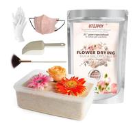 UTIJFOY 2LBS Silica Gel Flower Drying Crystals, Silica Gel Flower Drying Kit, Reusable and Colour Indicator, Silica Gel Flower Desiccant with Airtight Container, Brush and Mouthpiece, and More
