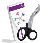 Utility Bandage Fire Rescue Tuff Cut Scissor First Aid Nurse Paramedic Trauma Shears First Aid Medical Scissors CE (Black 7.5)