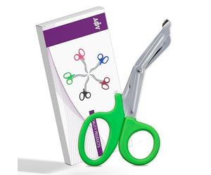 Utility Bandage Fire Rescue Tuff Cut Scissor First Aid Nurse Paramedic Trauma Shears First Aid Medical Scissors CE (Green 7.5)