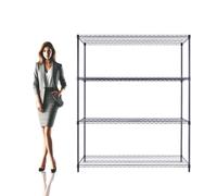 Utility Basics 60" x 24" x 72" Black 4-Tier Wire Shelving NSF 3200 LBS Max Capacity Heavy Duty Steel Storage Rack for Warehouses, Garages, Hospitals, Commercial Spaces, and Schools w/Premium Wheels