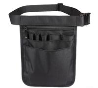 Utility Belt Bag With 8 Pockets Adjustable Waist Pack Professional Tool Organizer Storage Pouch For Nurses Workers Black(Black)