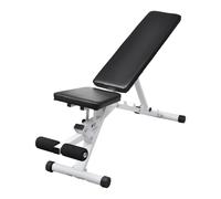 Utility Bench Heavy-Duty Steel Black 133x41x47.5cm Adjustable 5-Level Padded Gym