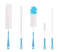 Utility Bottle Cleaning Brush Set Long Handle Thin Small Big Wire Cleaner Bendable Flexible For Narrow Neck Skinny Spaces Of Water Baby Bottles Pipe Tube Flask Straw Dish Sponge (One Size)