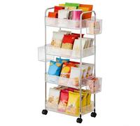 Utility Cart | Multi-layer Acrylic Snack Storage | Rolling Utility Carts with Wheels - for Salon Craft Pantry Kitchen Office Home Laundry Makeup Dorm Bedroom
