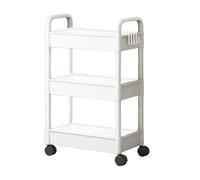 Utility Cart On Wheels - 3 Tier Rolling Organiser, Snack Storage Rack | Mobile Shelf Unit For Kitchen, Bedroom, Living Room, Laundry, Bathroom, Dorm, Home Office, Space-Saving Rooms Decor