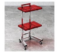 Utility Cart, Stainless Steel Rolling Storage Trolley with Wheels, Sturdy Organizer for Bedroom and Tattoo Shop, Folding Storage Tray, Easy to Move
