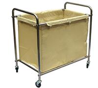 Utility Cart TrolleyLarge Rectangular Service Cart for Hotels & Homes EasytoAssemble Laundry SorterVersatile Beige & Blue Commercial Cart for Beauty Salons