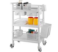 Utility Cart with Drawers, 3-Tier Rolling Esthetician Cart for Beauty Salon, SPA, Hospital, Office, Lab - Mobile Organization with Wheels