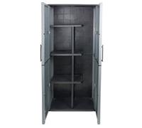 Utility Cupboard; 2 Doors; 3 (Half Shelves) Shelf; Two Tone Grey