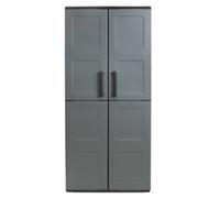 Utility Cupboard; 2 Doors; 3 Shelf; Two Tone Grey