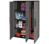 Utility Cupboard; 3 Doors; 3 Shelf; Two Tone Grey