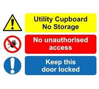 Utility cupboard no unauthorised access keep this door locked safety sign - 1mm flexible Plastic sign (200mm x 150mm)